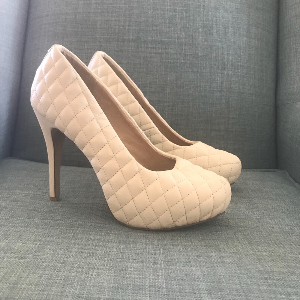 Ivory Quilted Pumps